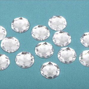 NWT! 60pc 16mm Clear Faceted Acrylic Jewels by Bead Landing